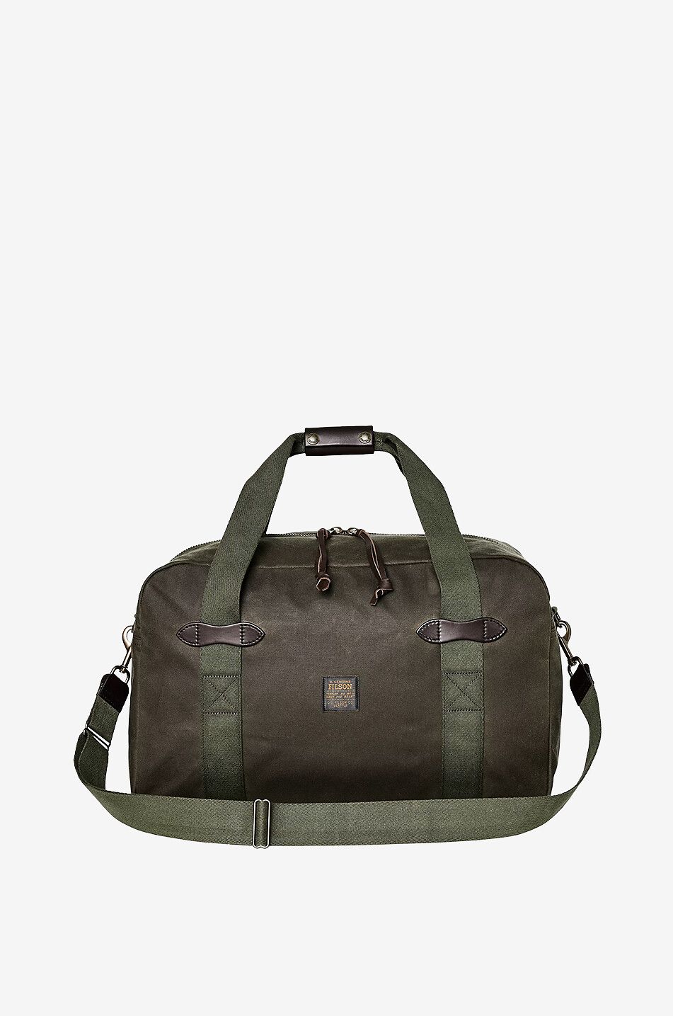 FILSON Traveller Medium waxed cotton travel bag Men DARK GREEN 1