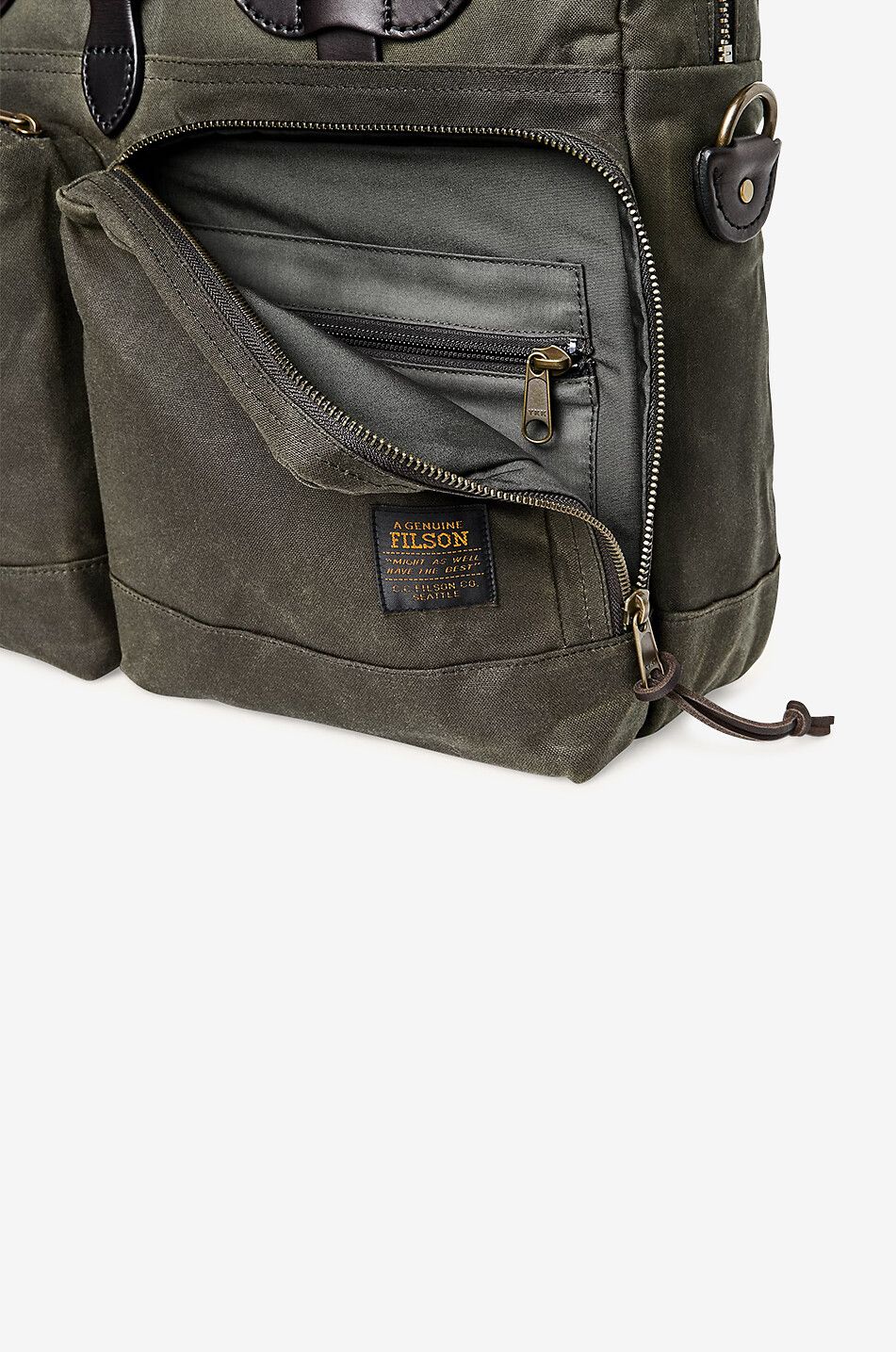 FILSON 24 Hour Tin Cloth canvas briefcase Men DARK GREEN 6