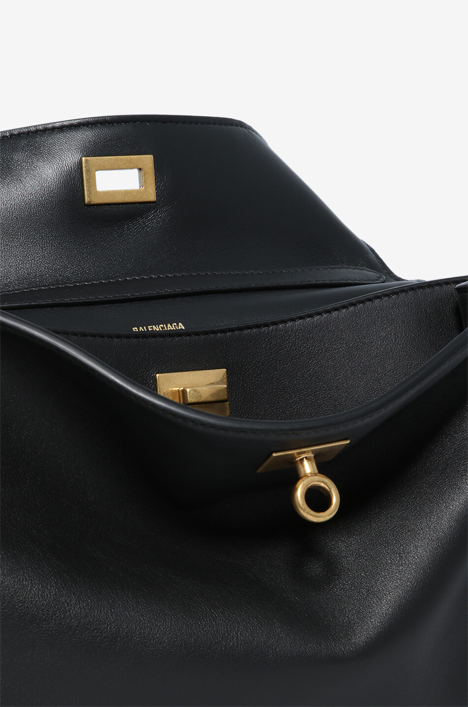 BALENCIAGA Sac à main en cuir nappa Rodeo Small Femme NOIR 6