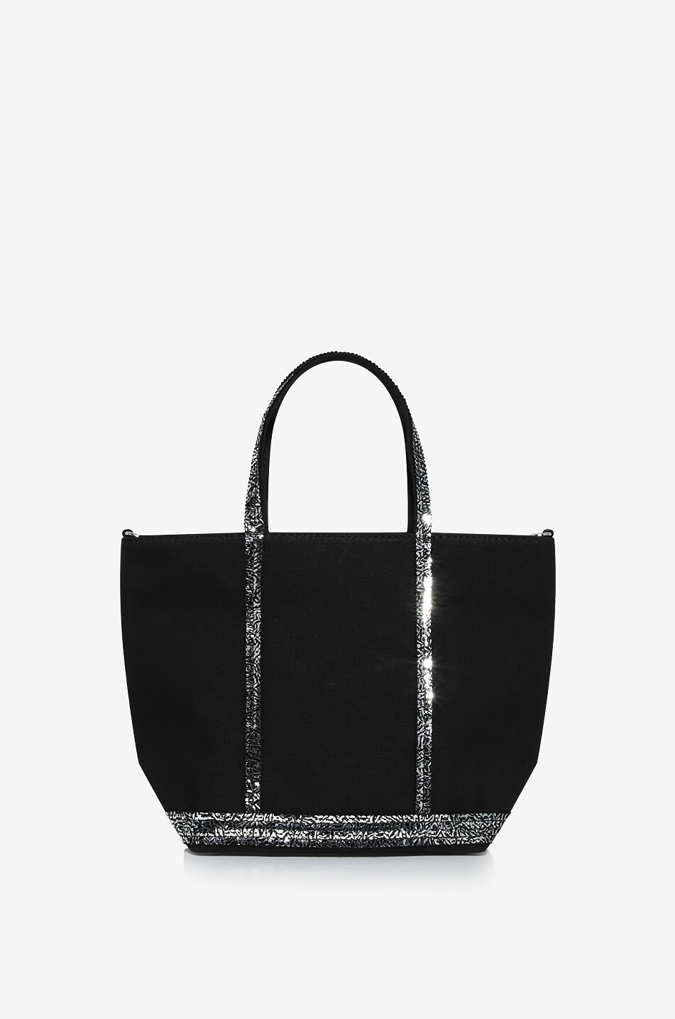 Shopper aus Canvas und Pailletten Cabas S