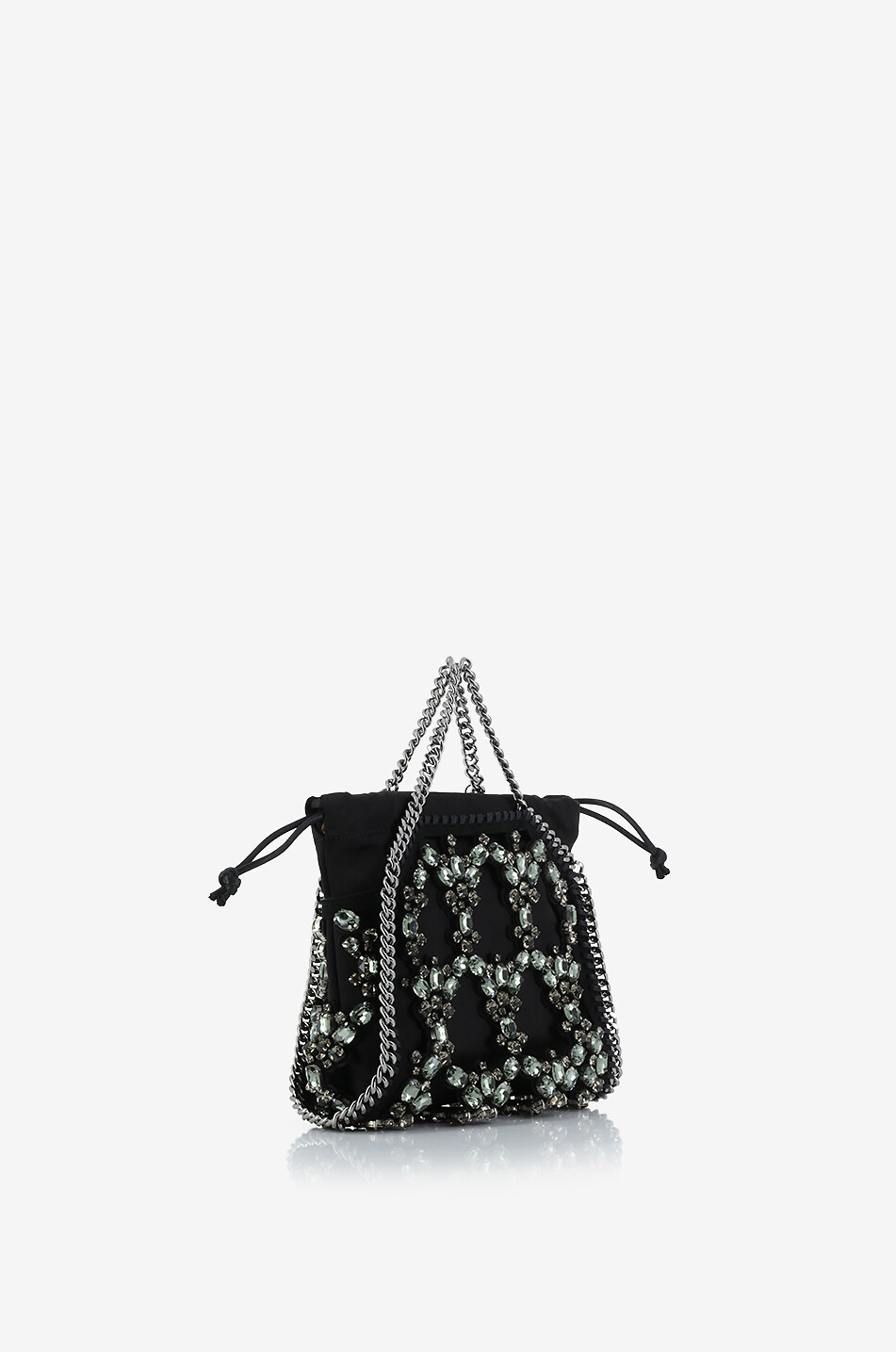Shopper aus Satin mit Kristallen Falabella Cage Tiny