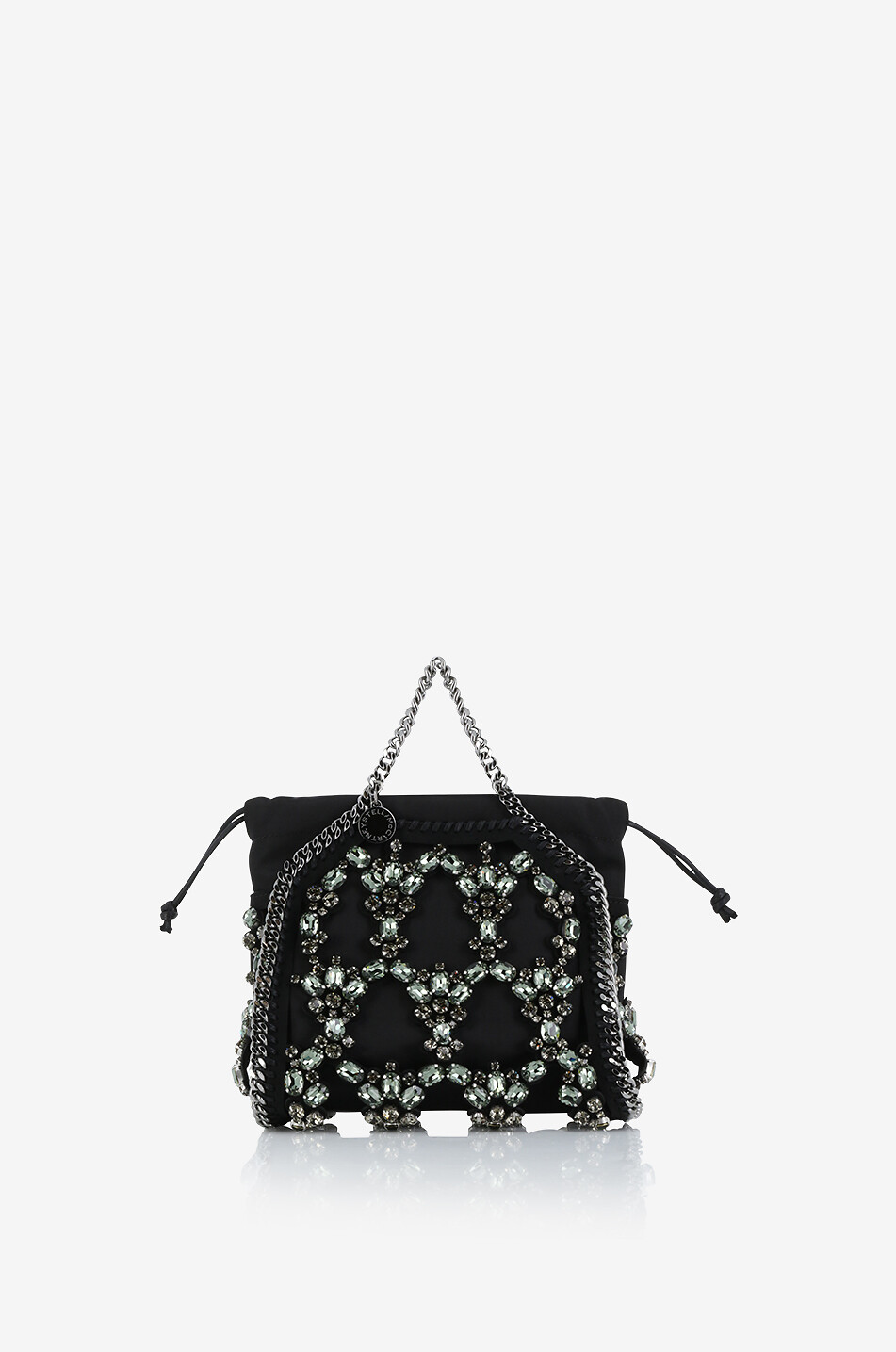 Shopper aus Satin mit Kristallen Falabella Cage Tiny