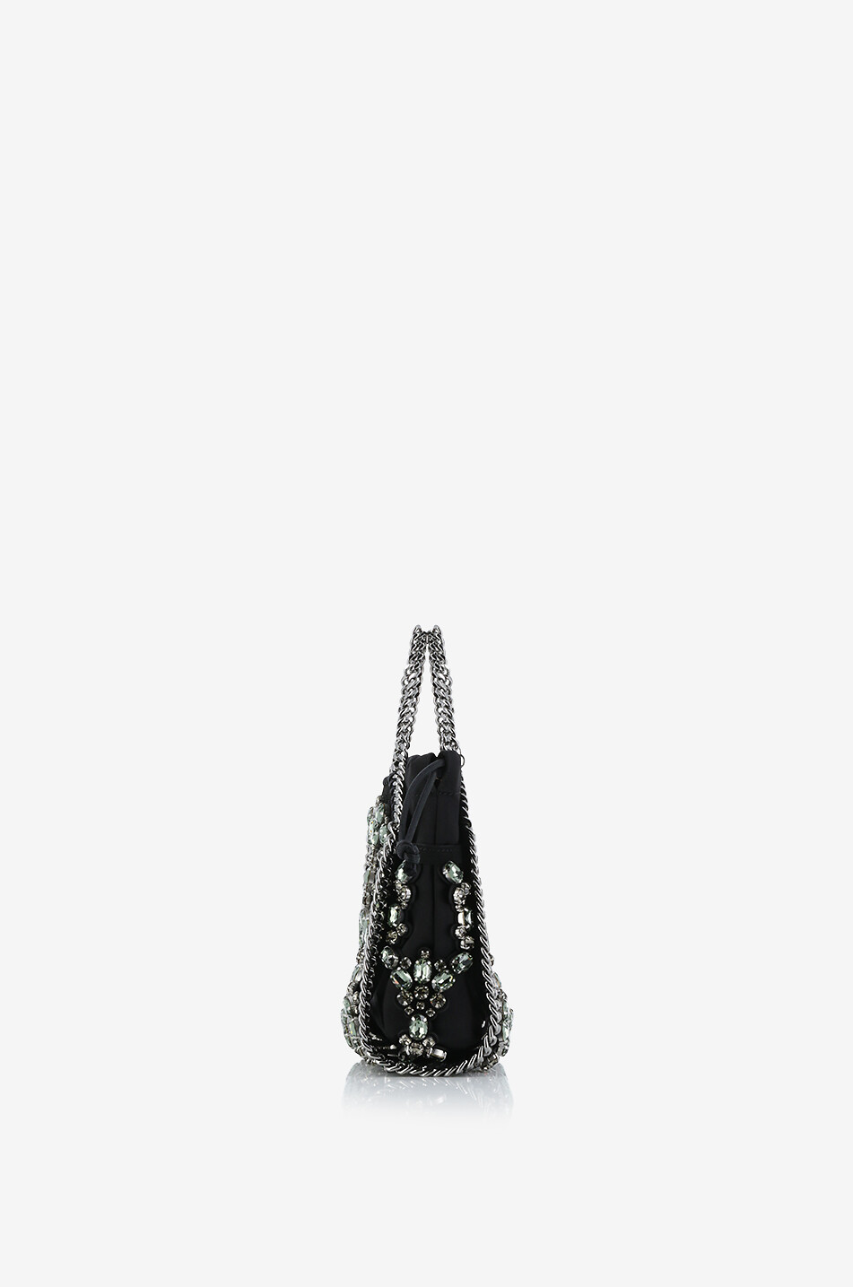 Shopper aus Satin mit Kristallen Falabella Cage Tiny