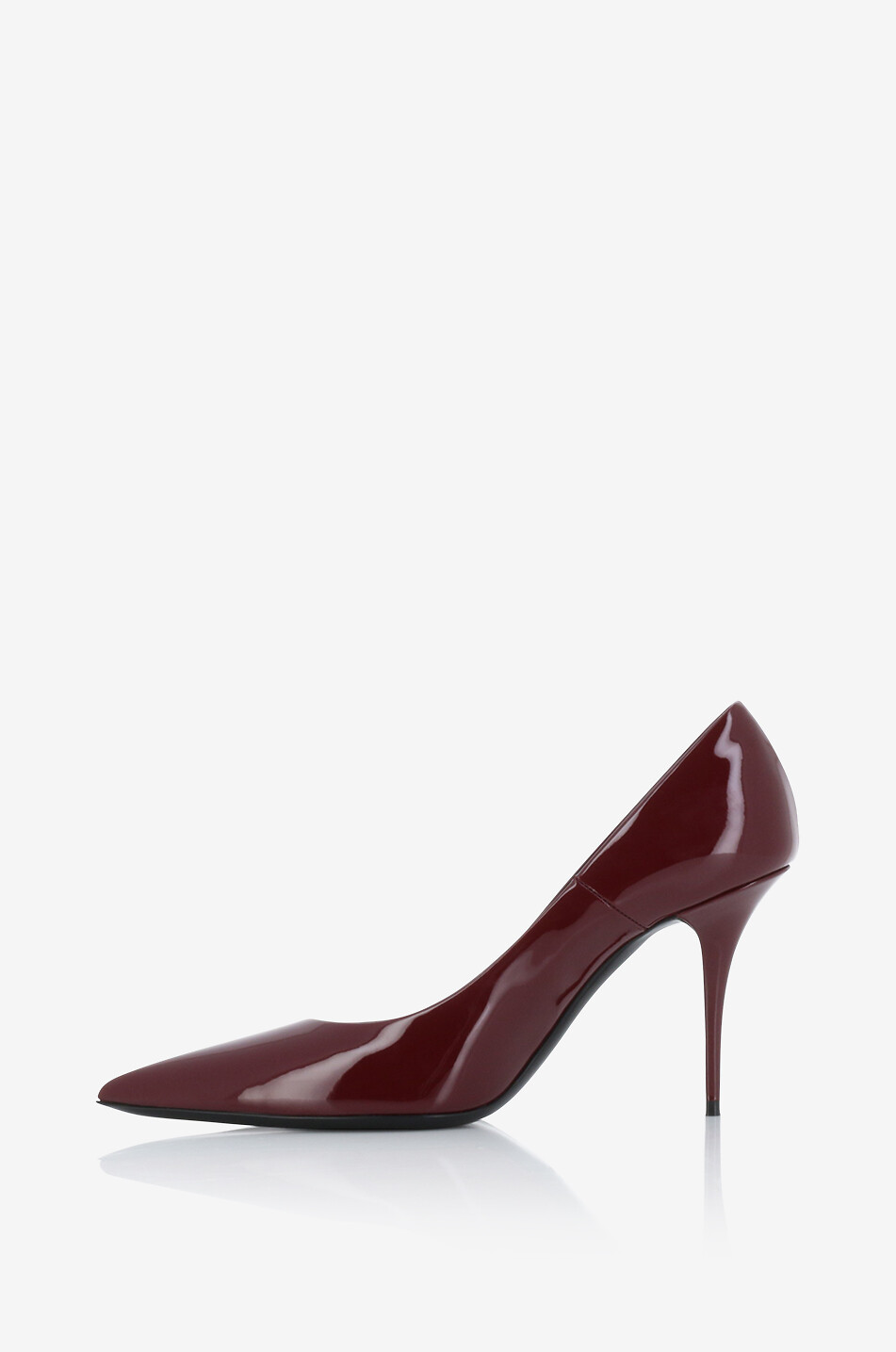SAINT LAURENT PARIS Escarpins en cuir verni à bout pointu Nurma 90 Femme ROUGE FONCÉ 3