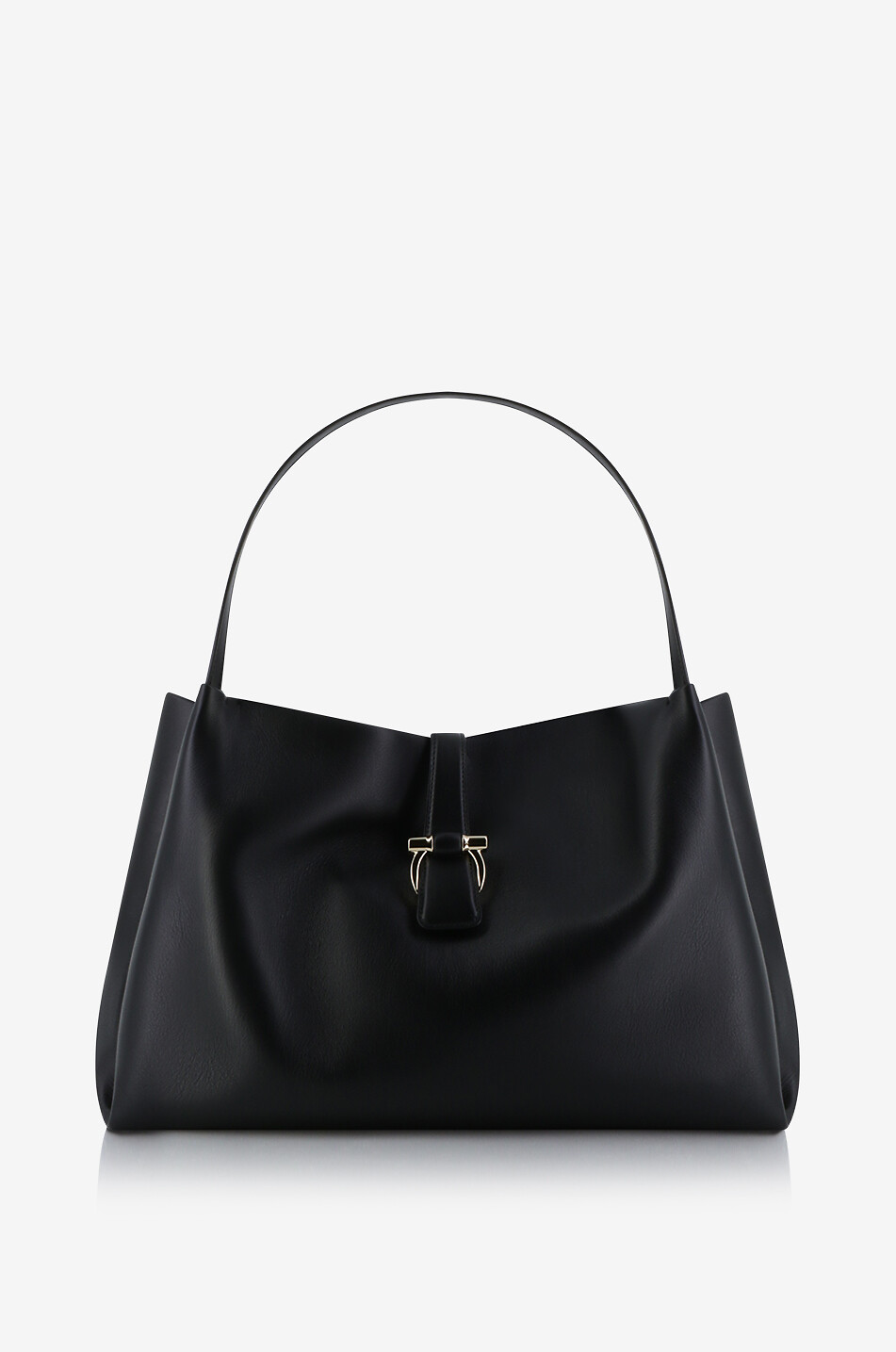 Shopper aus weichem Leder mit Gancini Medium