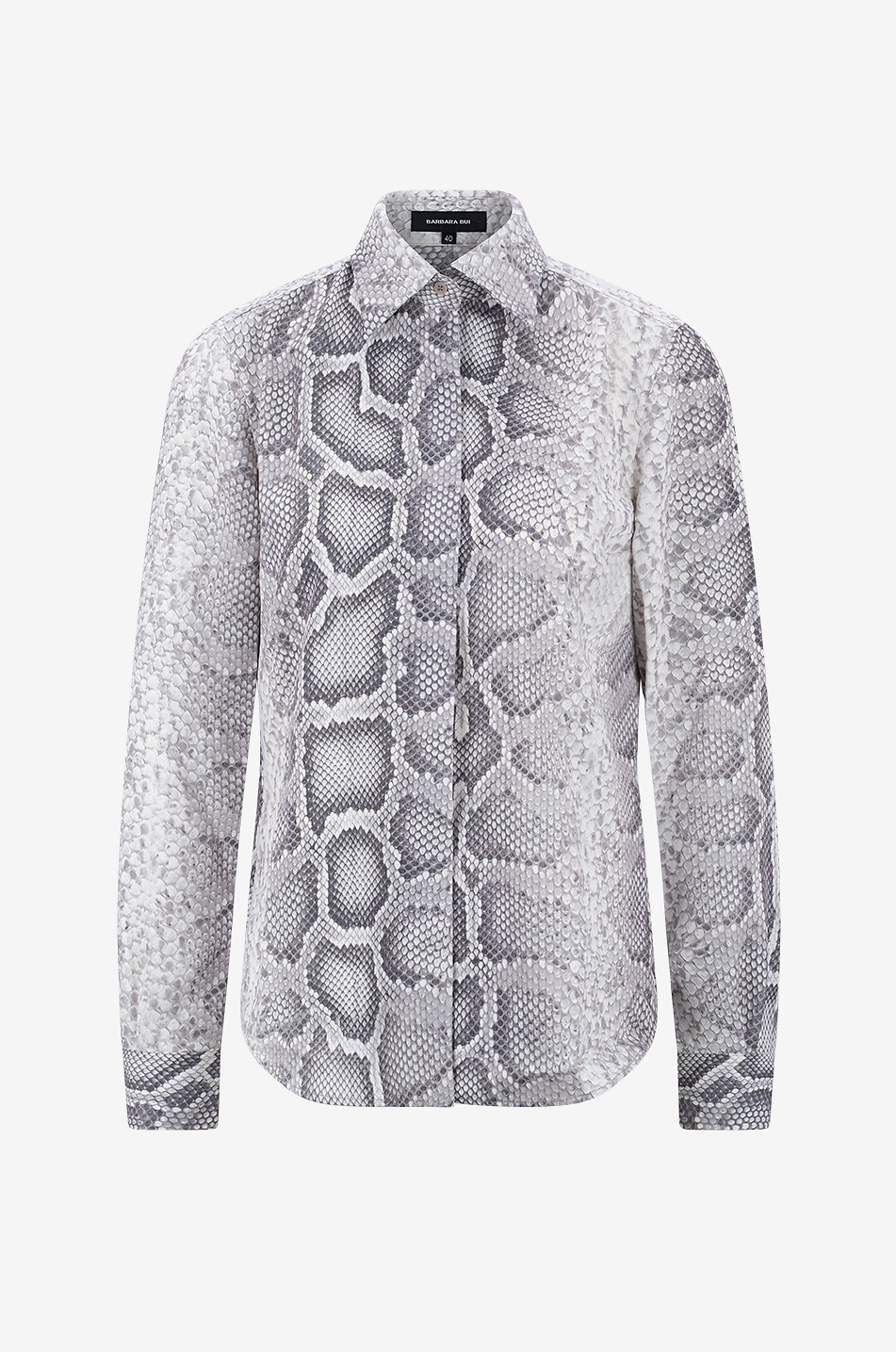 Chemise à manches longues en georgette motif python