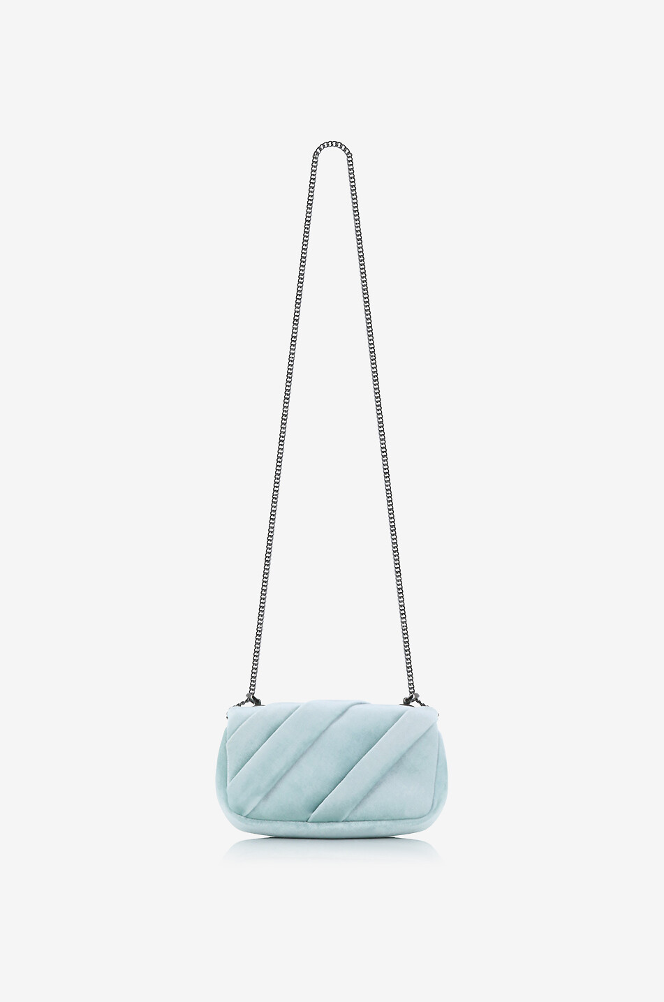 TORY BURCH Kira Mini draped velvet shoulder bag Women LIGHT BLUE 3