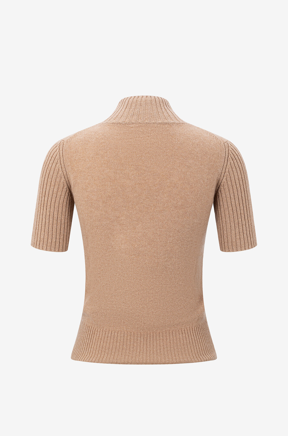 KHAITE Kurzarm-Kaschmir-Feinstrickpullover Cecil Damen BEIGE 2