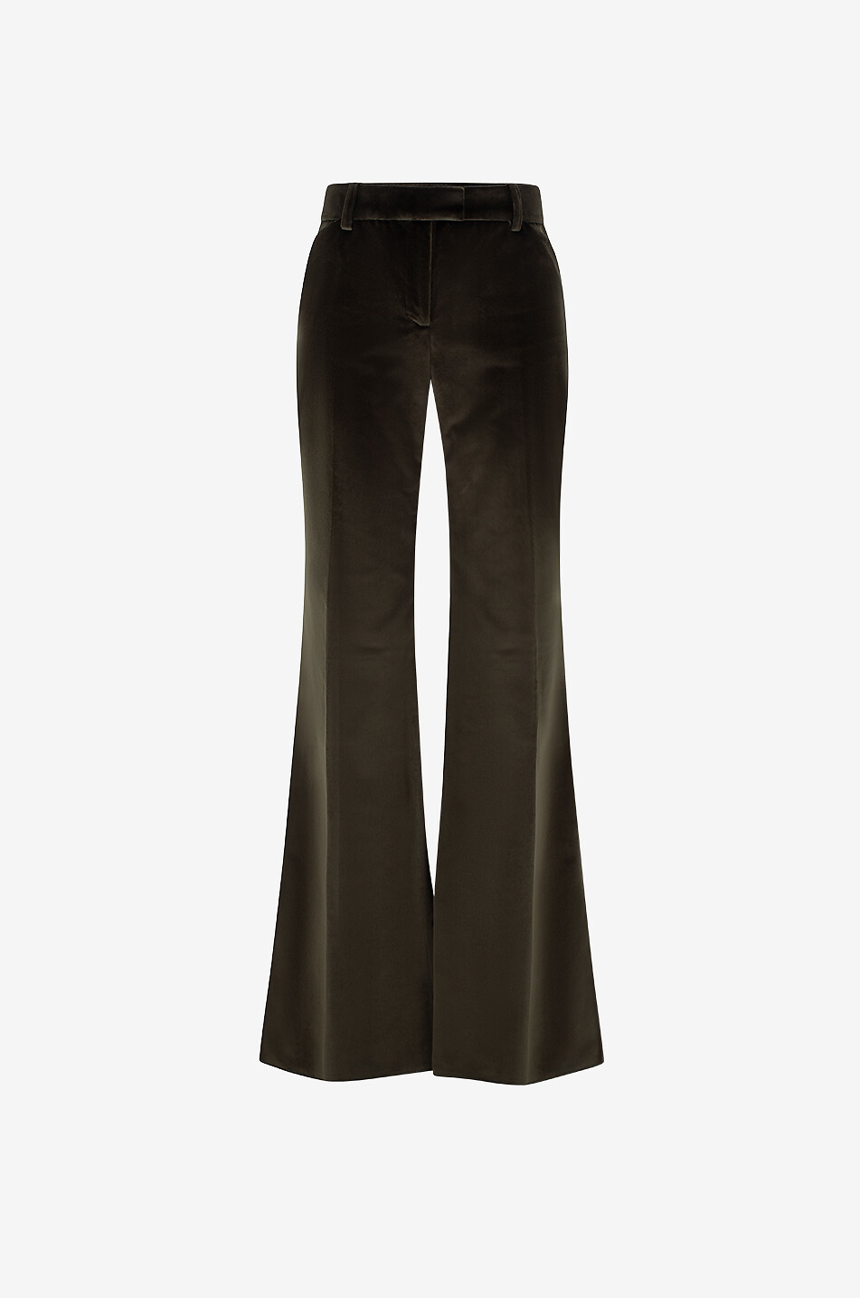 BARBARA BUI Pantalon évasé en coton Femme VERT FONCÉ 1