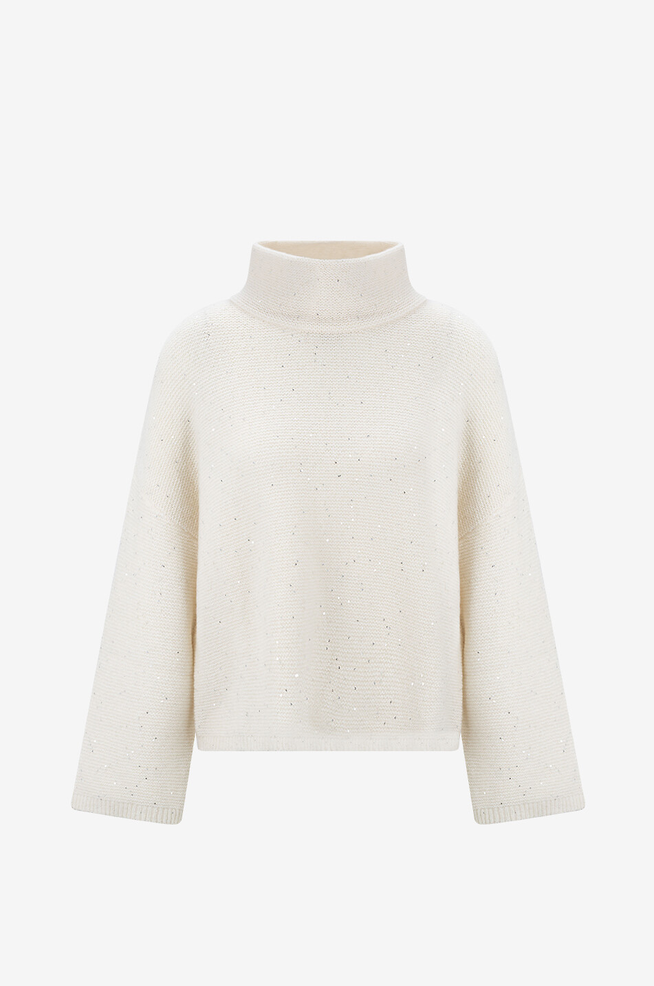 Weiter Kaschmirpullover mit Trichterkragen und Pailletten Sorcha