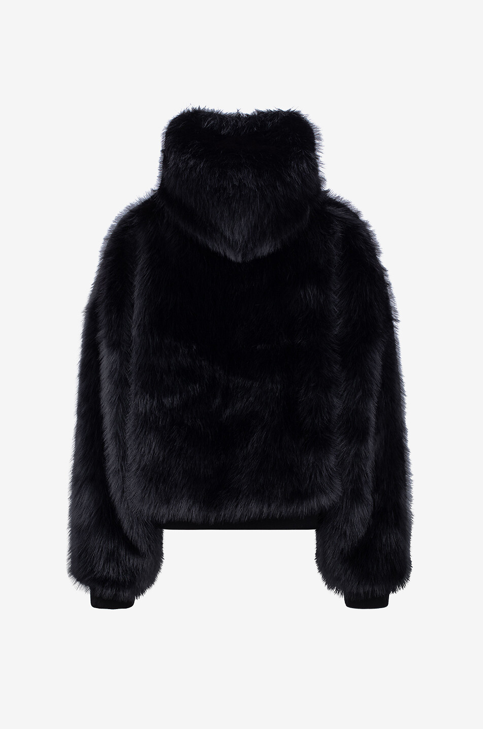 BALENCIAGA Veste en fourrure synthétique à capuche Ski Femme NOIR 2