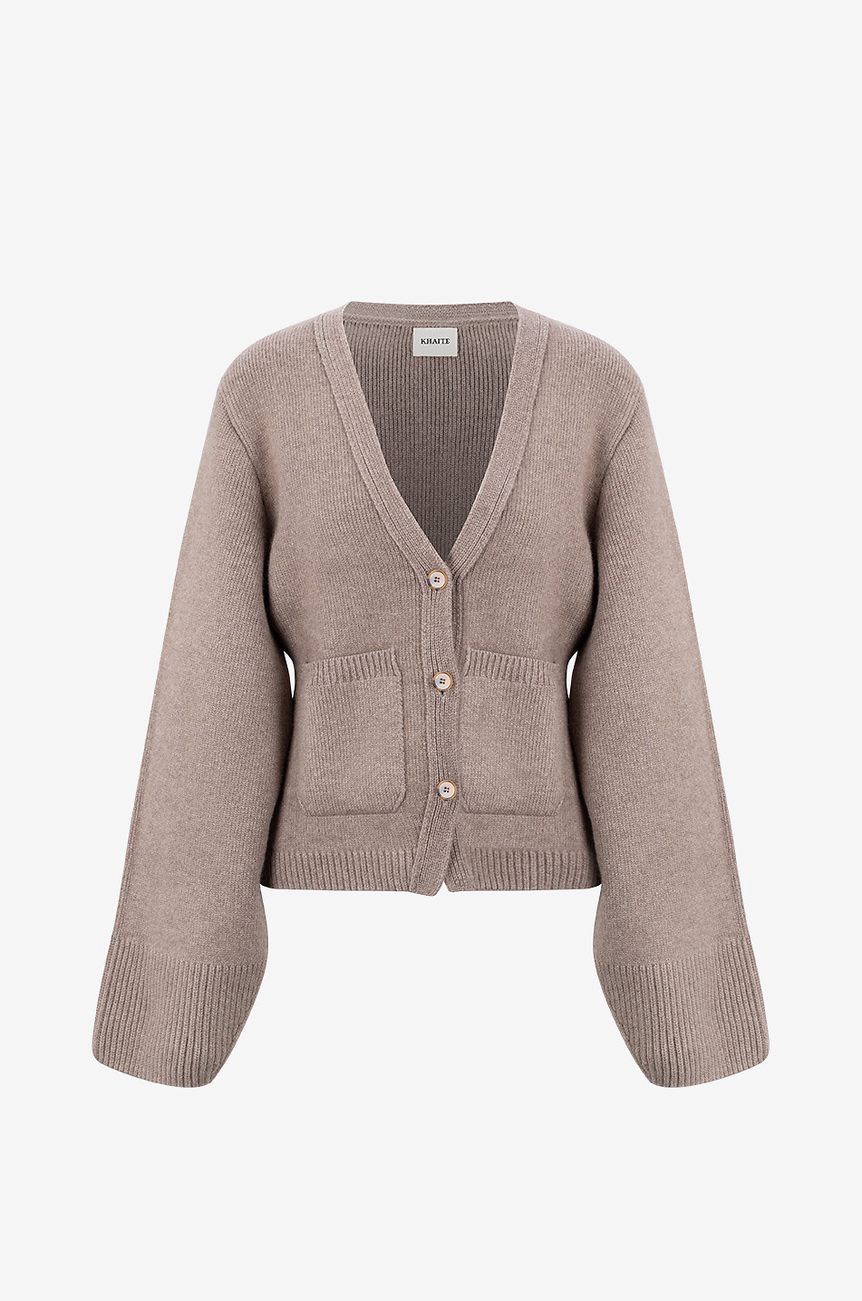 KHAITE The Scarlet button-down V-neck cashmere cardigan Women BEIGE 1