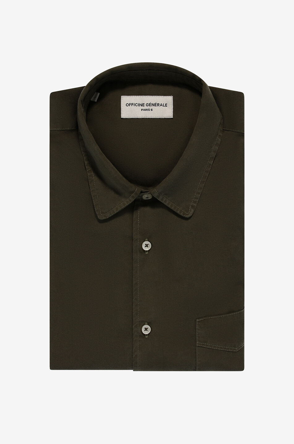 OFFICINE GENERALE Langärmeliges Hemd aus Lyocell Benoit Herren KHAKI 1