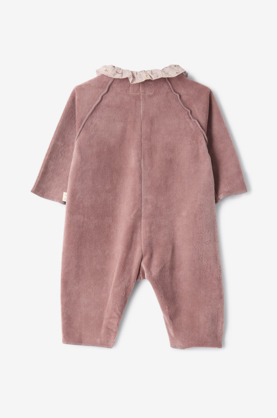 TEDDY & MINOU Samt-Pyjama für Babys mit Kätzchenpatch Baby ROSA 2