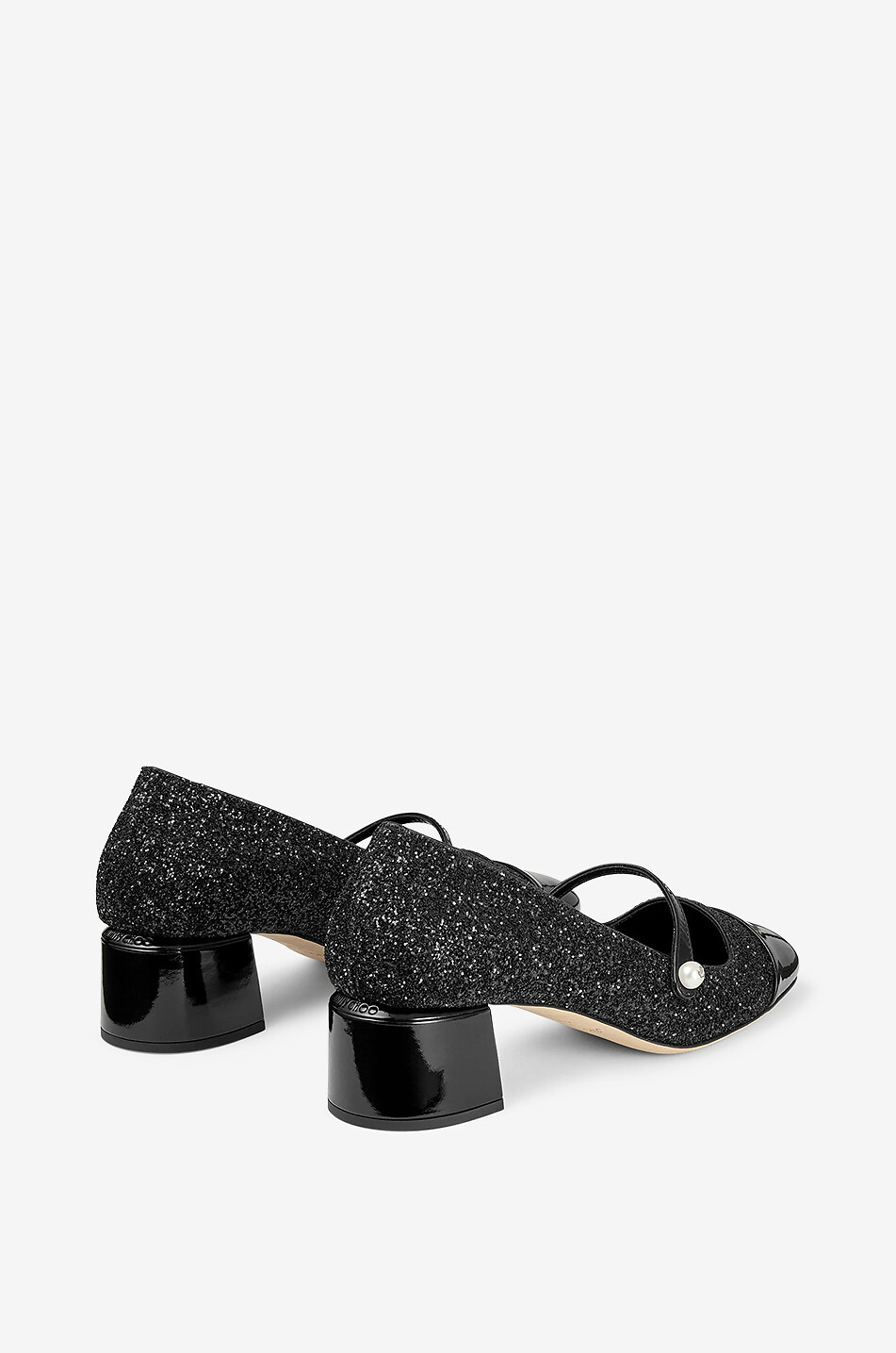 JIMMY CHOO Elisa 45 Mary Jane pumps in mirror effect leather and glitter Women BLACK 3