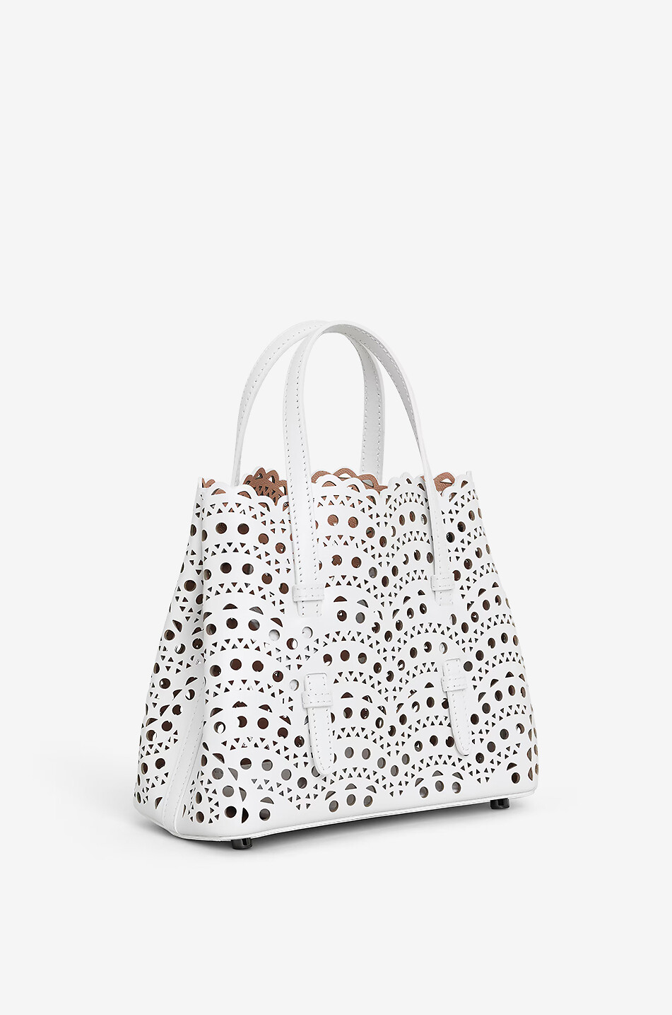 ALAÏA Mina 20 Vienne Vague perforated leather tote bag Women WHITE 2