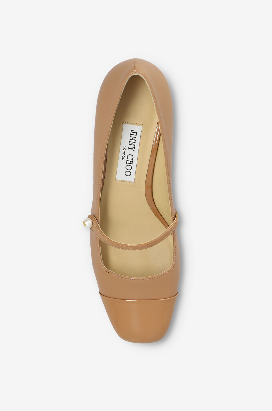 JIMMY CHOO Glatt- und Lackleder-Riemchenpumps mit Blockabsatz Elisa 45 Damen [akeneo-beigefonce] 3