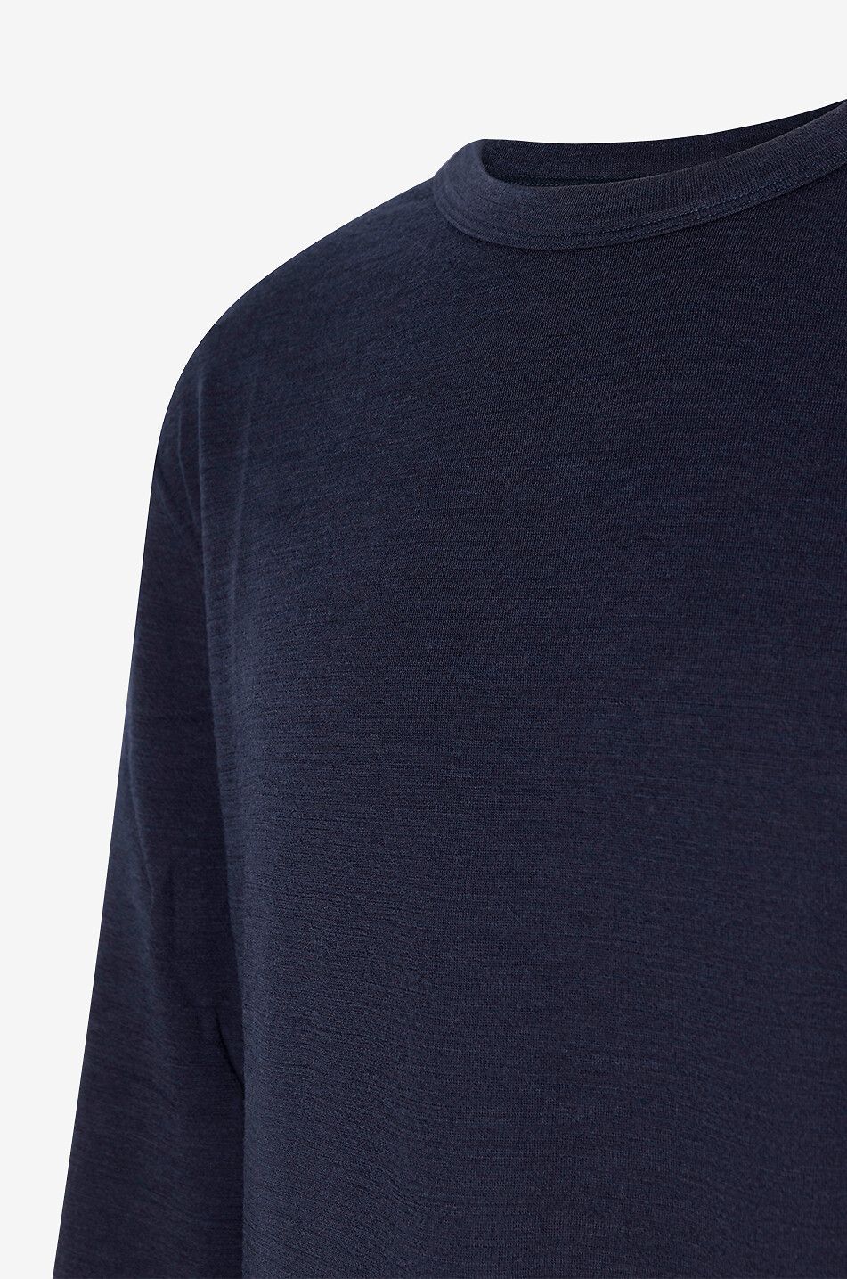 OFFICINE GENERALE T-shirt à manches longues en laine feutrée Benny Homme BLEU FONCE 3
