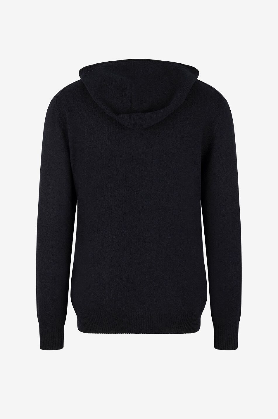  Fleece wool and viscose hooded jumper Men BLACK 2