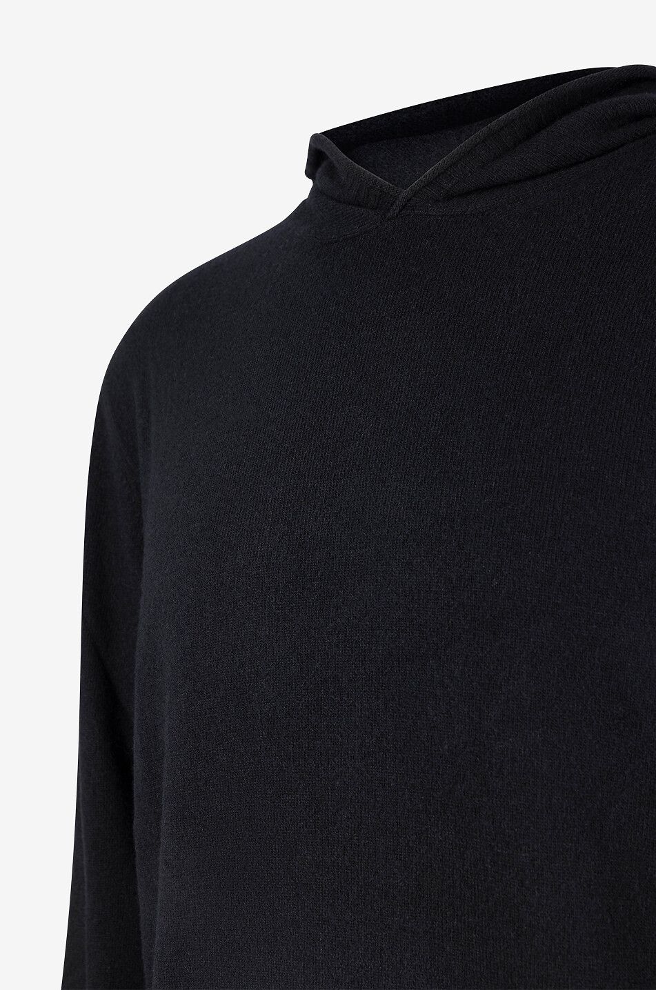  Fleece wool and viscose hooded jumper Men BLACK 3