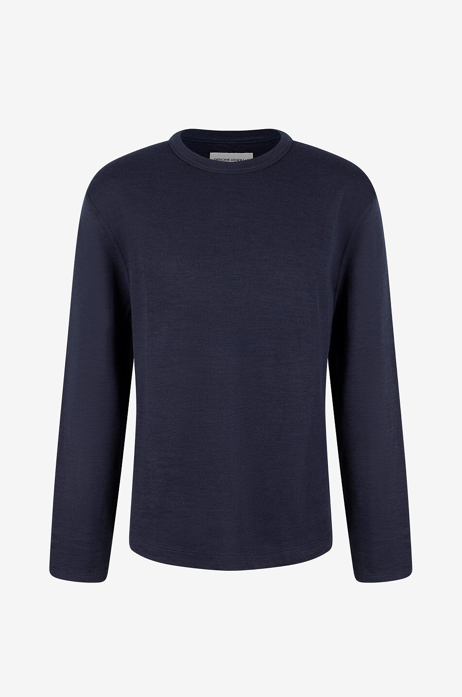 OFFICINE GENERALE Benny felted wool long-sleeved T-shirt Men DARK BLUE 1