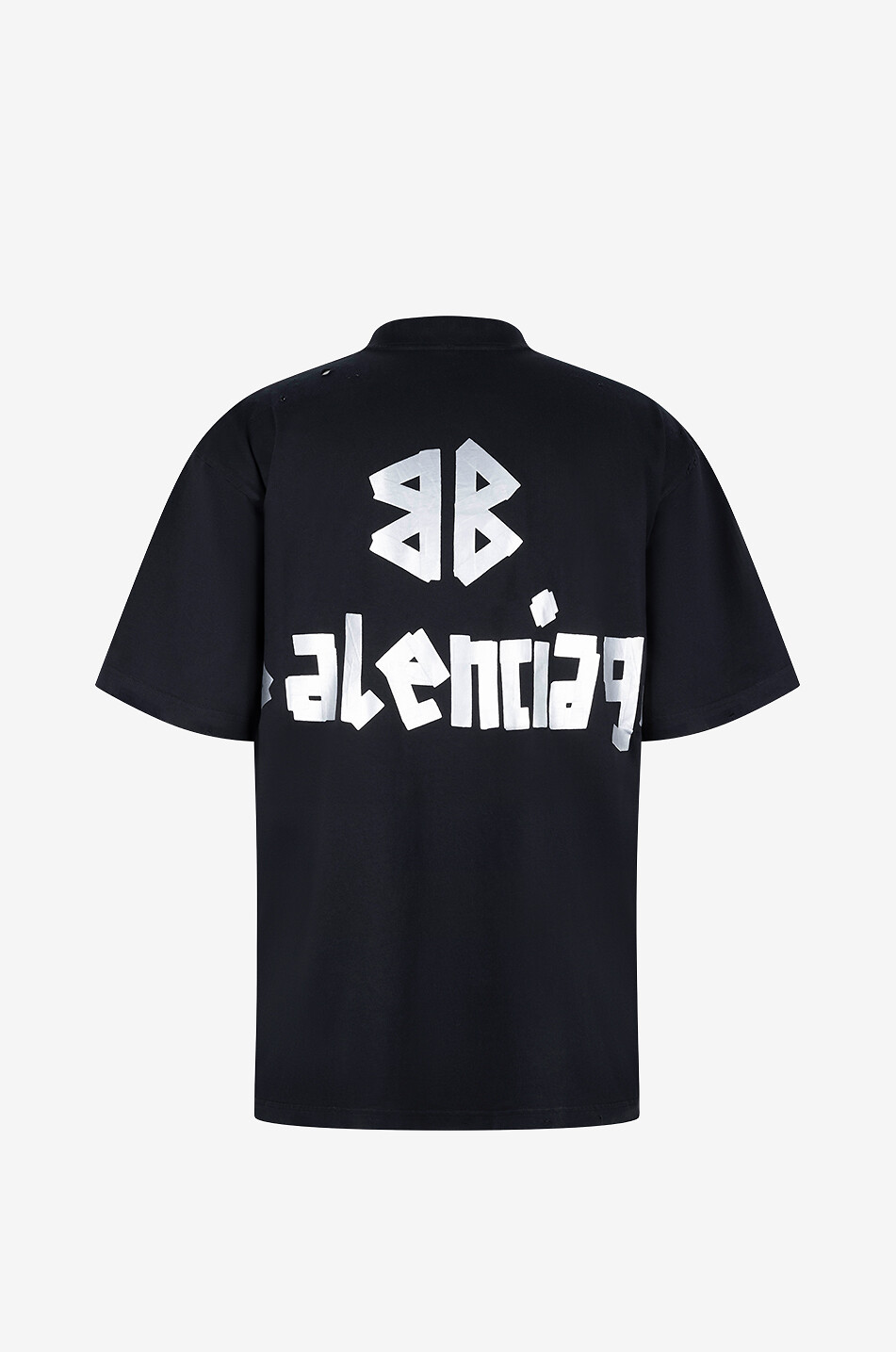 BALENCIAGA New Tape Type Fit Medium printed distressed T-shirt Men BLACK 2
