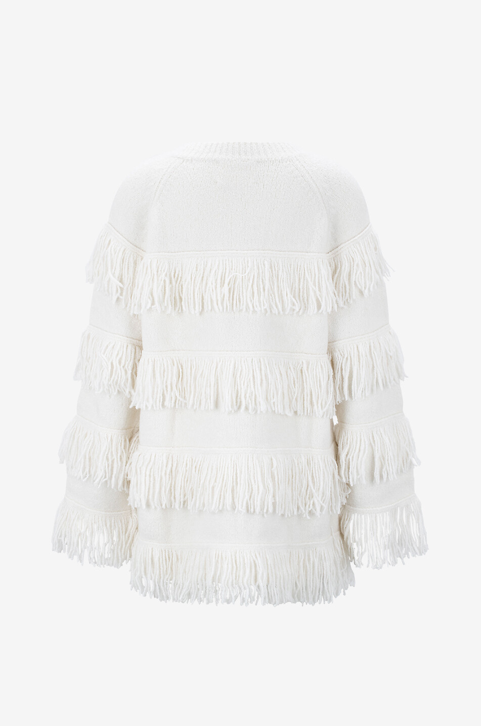 LISA YANG Gefranster Pullover mit Rundhalsausschnitt aus Kaschmir Agneta Damen Hellbeige 2