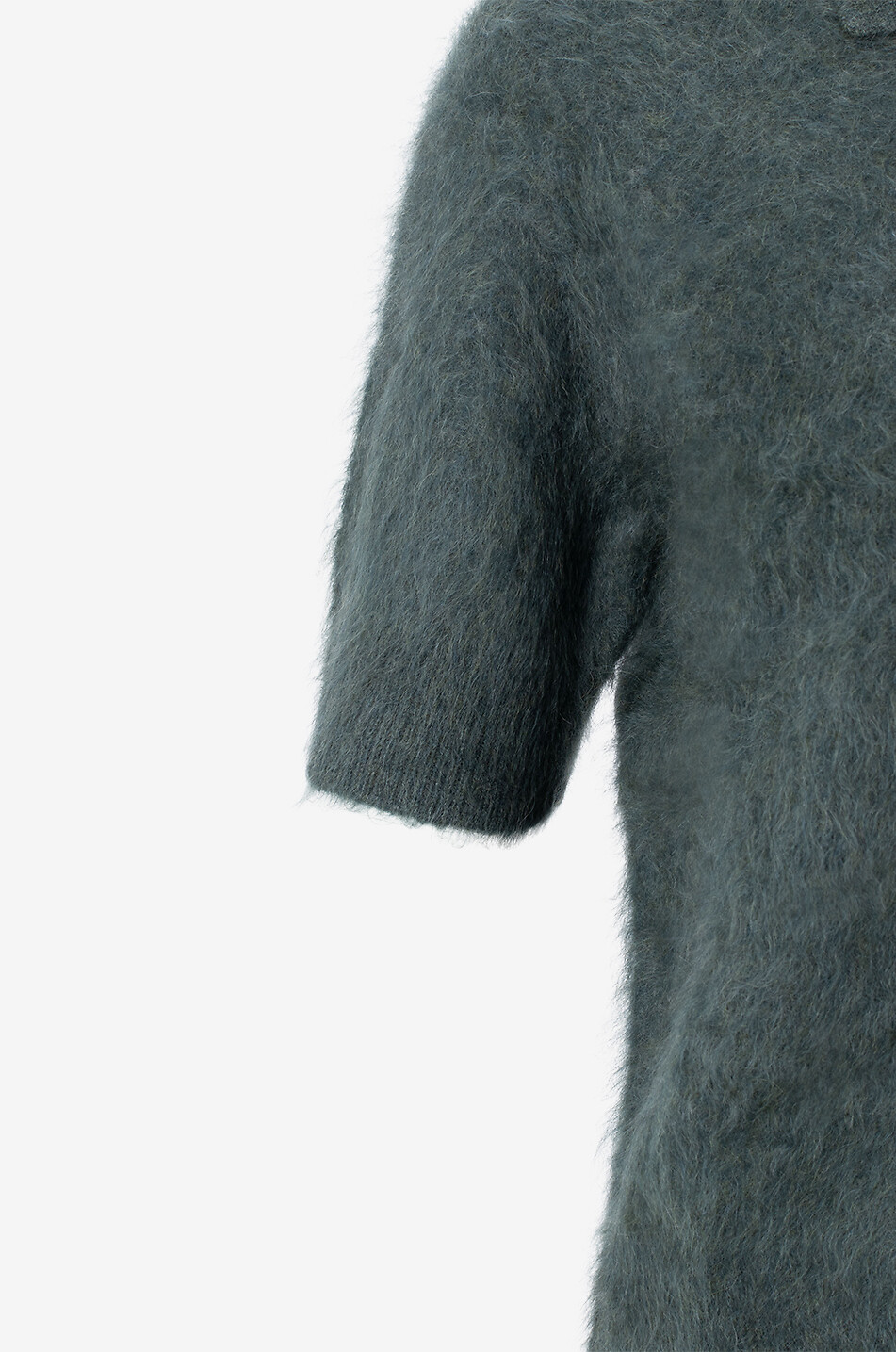 LISA YANG Carolyn fluffy cashmere knit polo shirt Women DARK GREEN 3