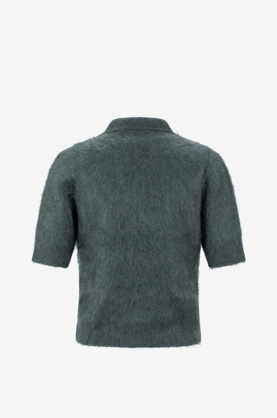 LISA YANG Carolyn fluffy cashmere knit polo shirt Women DARK GREEN 2