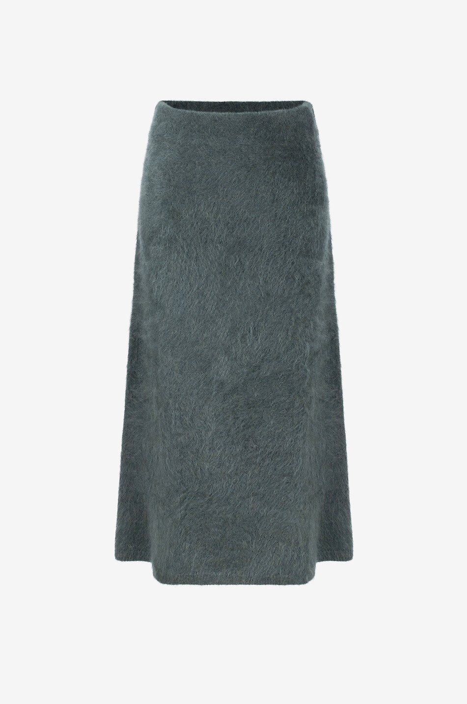 LISA YANG Langer flauschiger Strickrock aus Kaschmir Asta Damen DUNKELGRÜN 1