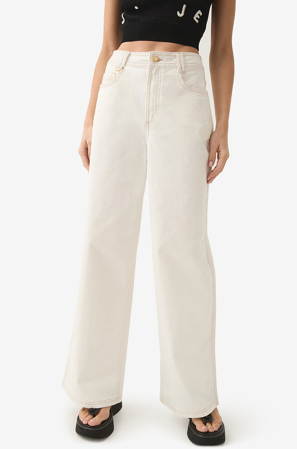 AJE Wavebreak mid-rise wide-leg jeans Women WHITE 2