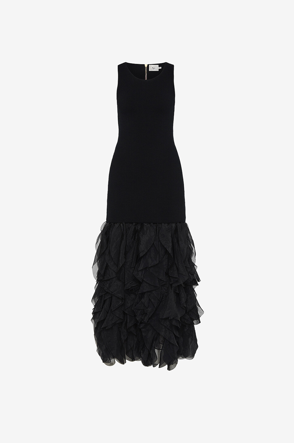 AJE Robe longue bi-matière sans manches Elations Femme NOIR 1