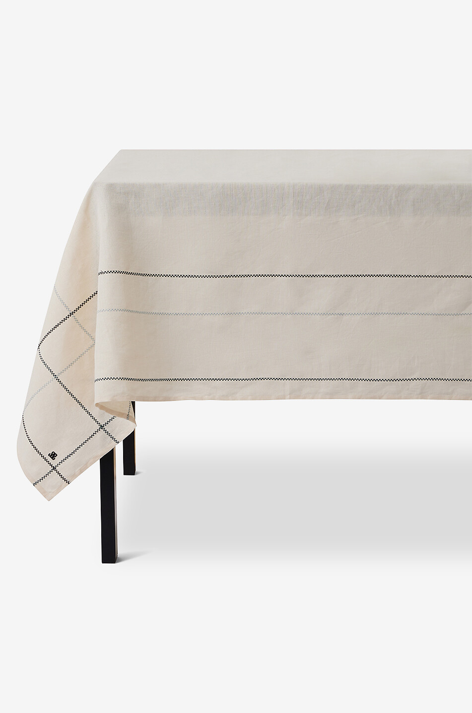 MAISON SARAH LAVOINE Nappe rectangulaire brodée Libra - Petit Modèle Maison BLEU 1