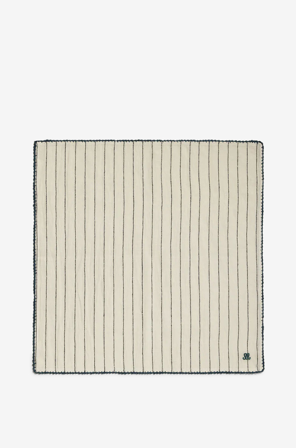 MAISON SARAH LAVOINE Serviette de table en lin et coton Volute Maison BLEU 2