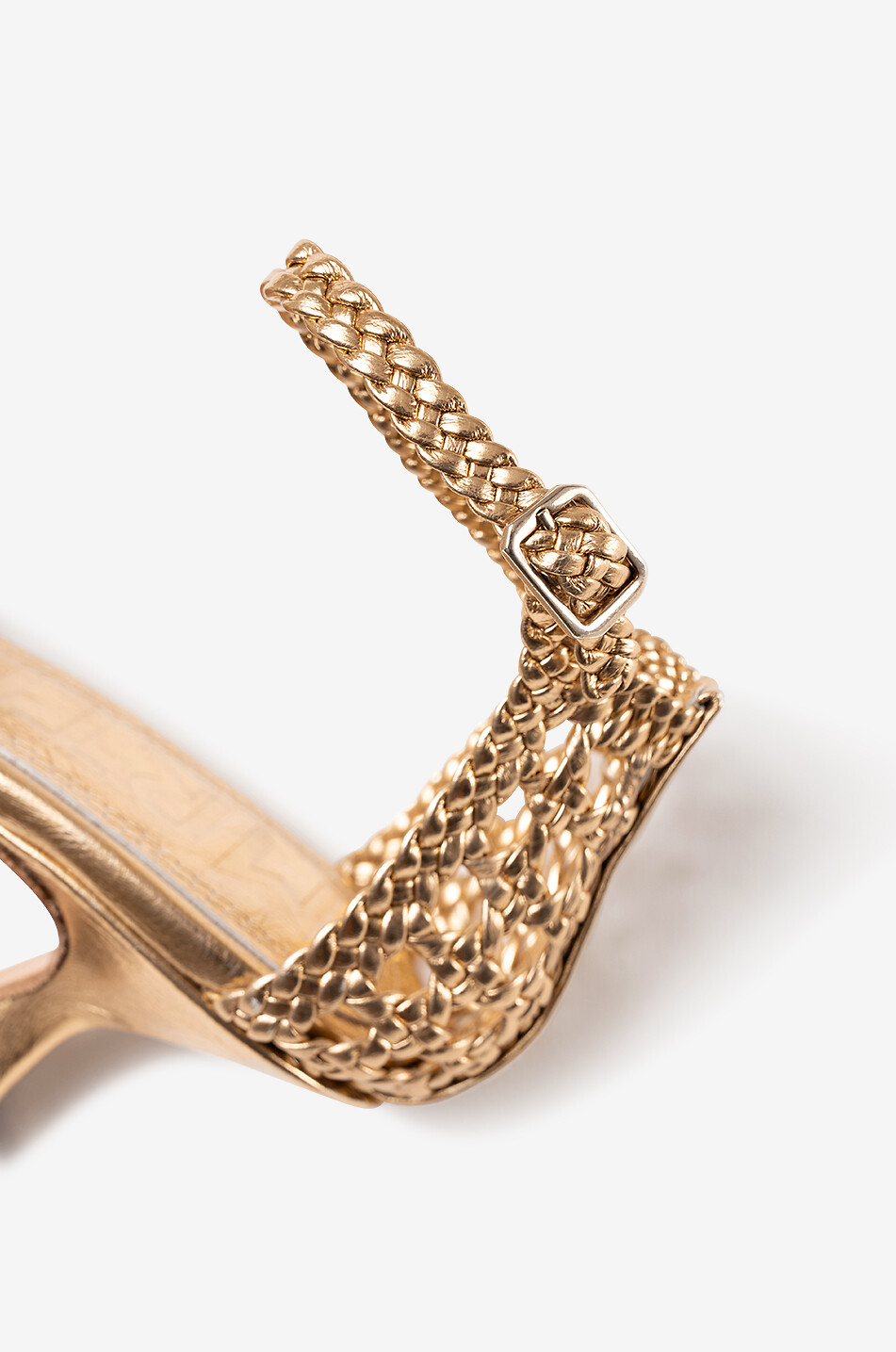 Geflochtene Ledersandalen mit Absatz Veronica 55