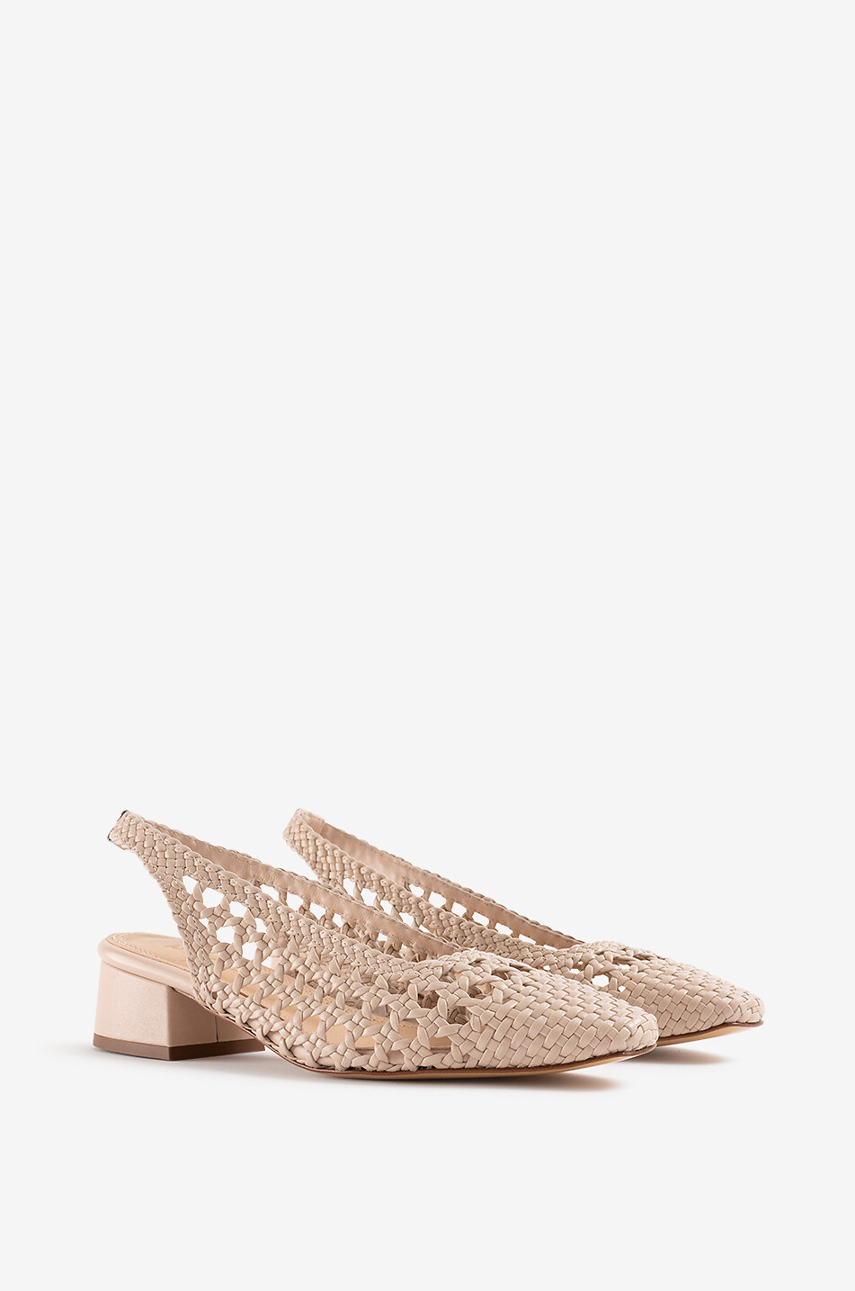 SOULIERS MARTINEZ Nova Tarragona 30 smooth leather woven slingback ballet flats Women BEIGE 2