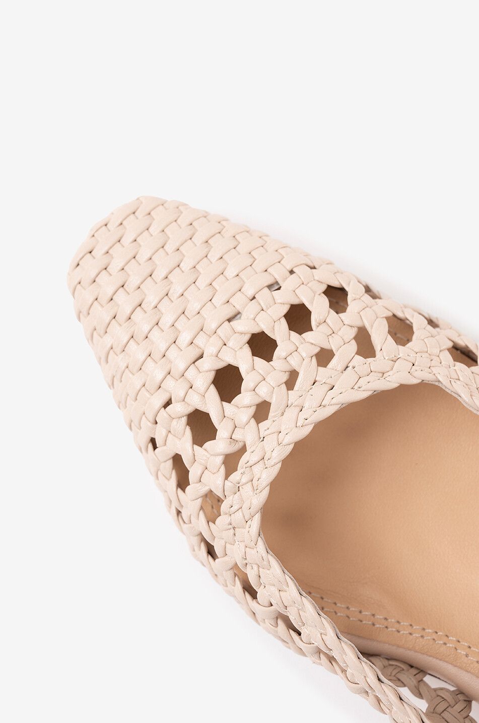 SOULIERS MARTINEZ Nova Tarragona 30 smooth leather woven slingback ballet flats Women BEIGE 5