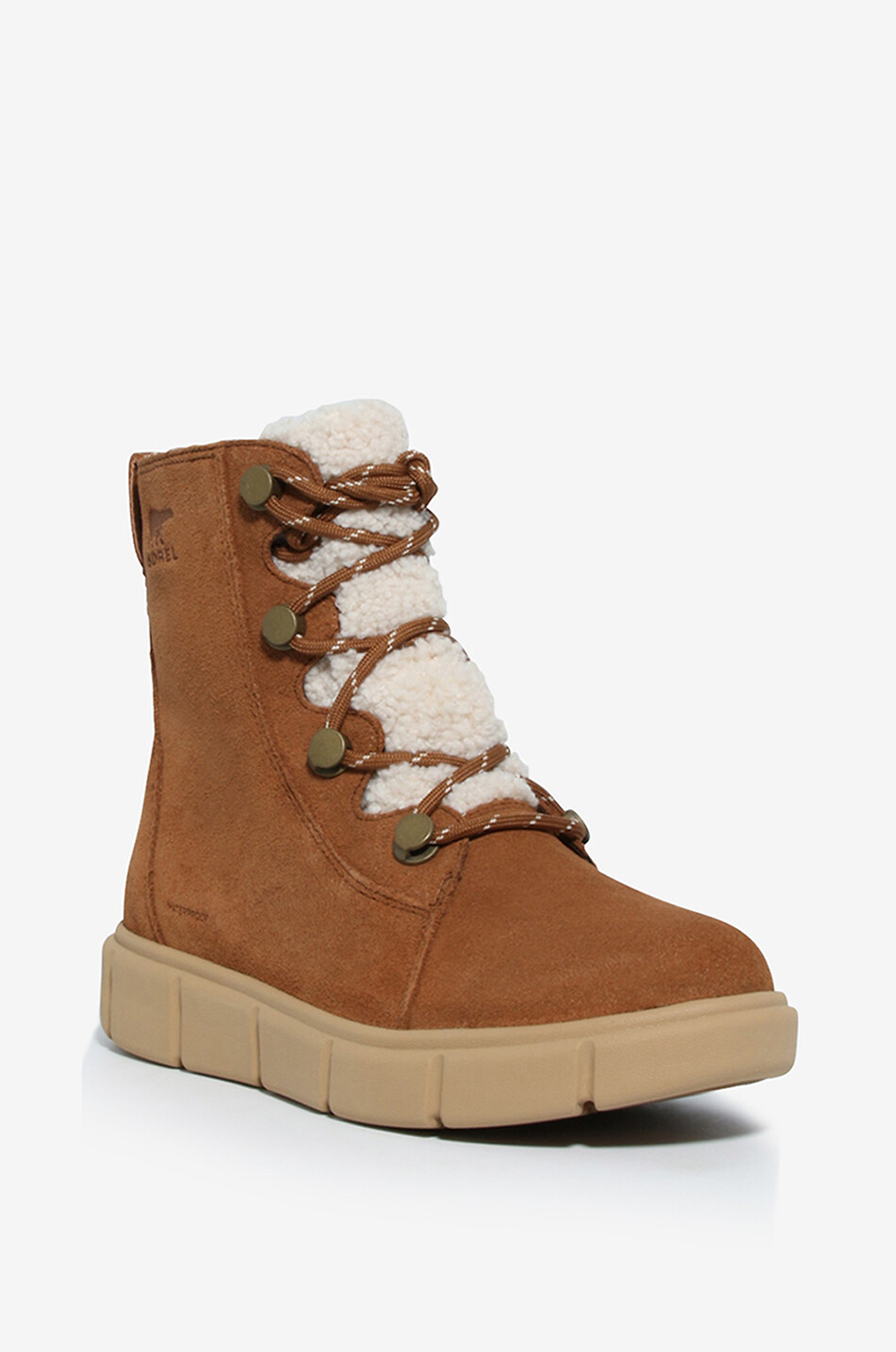 SOREL Explorer III Joan Cozy WP waterproof suede warm lace-up ankle boots Women BEIGE 1