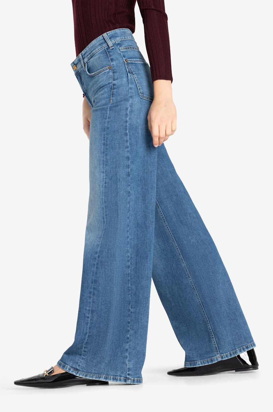 CAMBIO Jeans mit weitem Bein aus Baumwolle Palazzo Damen BLAU 4