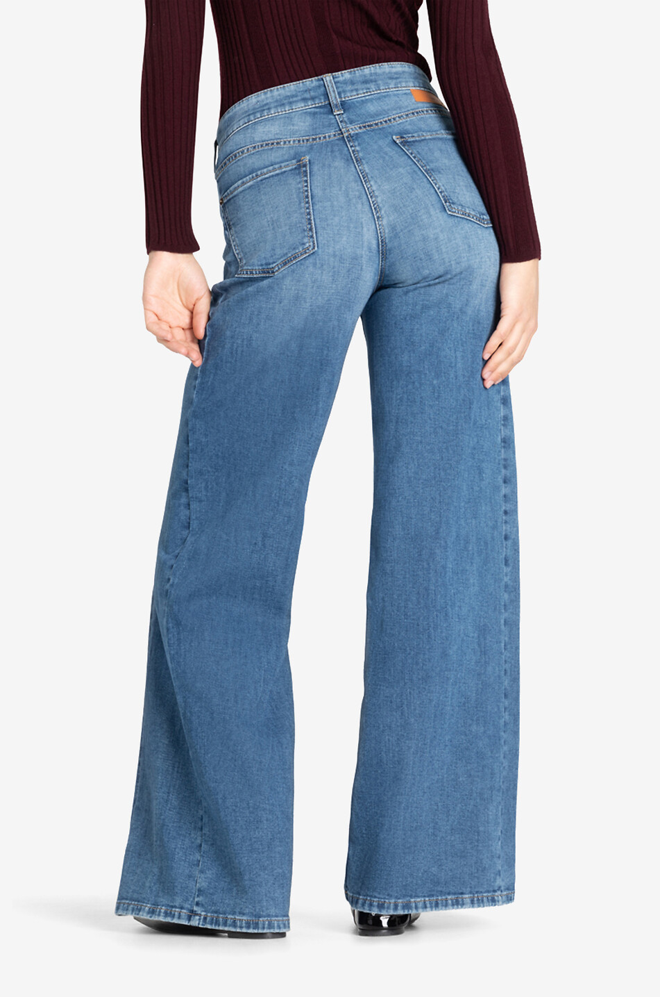 CAMBIO Jeans mit weitem Bein aus Baumwolle Palazzo Damen BLAU 5