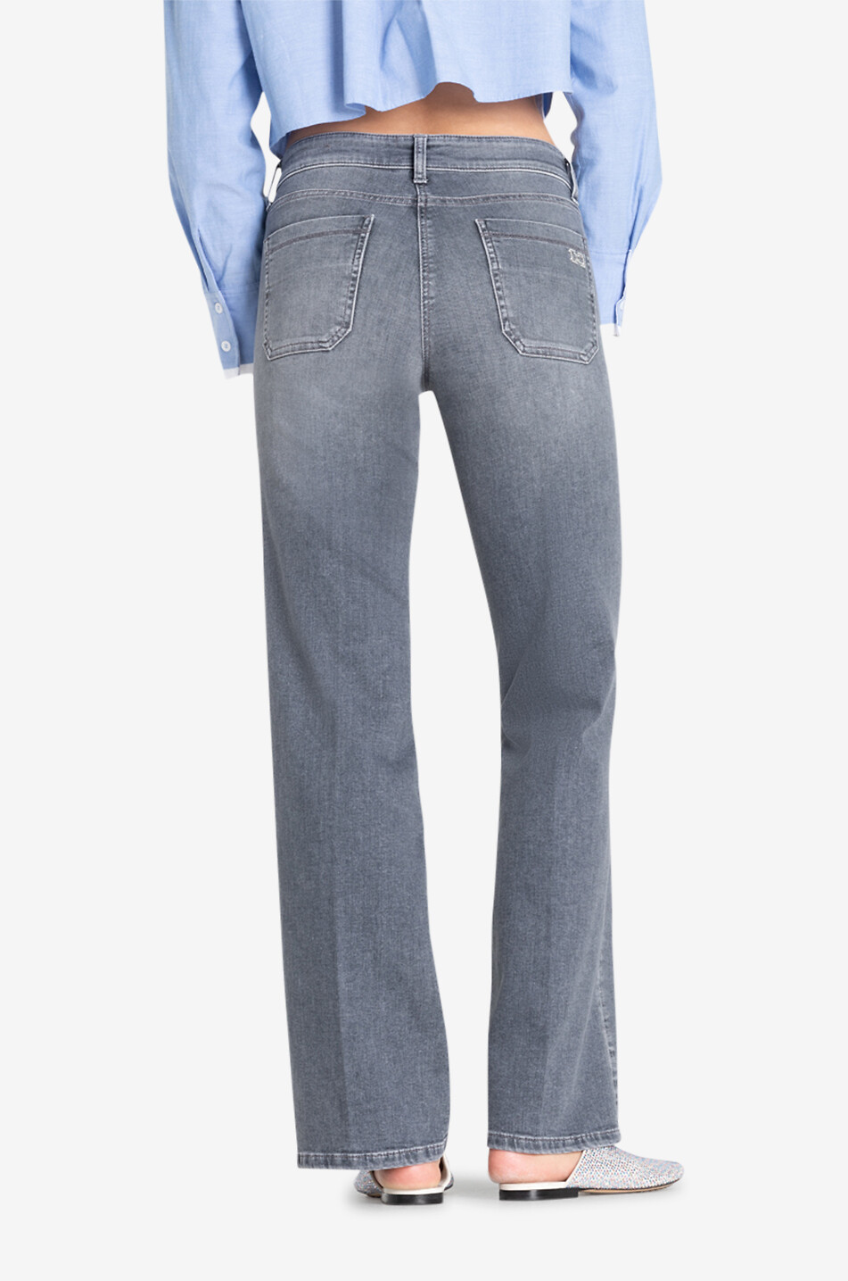 CAMBIO Ausgewaschene Jeans mit weitem Bein und aufgesetzten Taschen Tess Damen GRAU 4