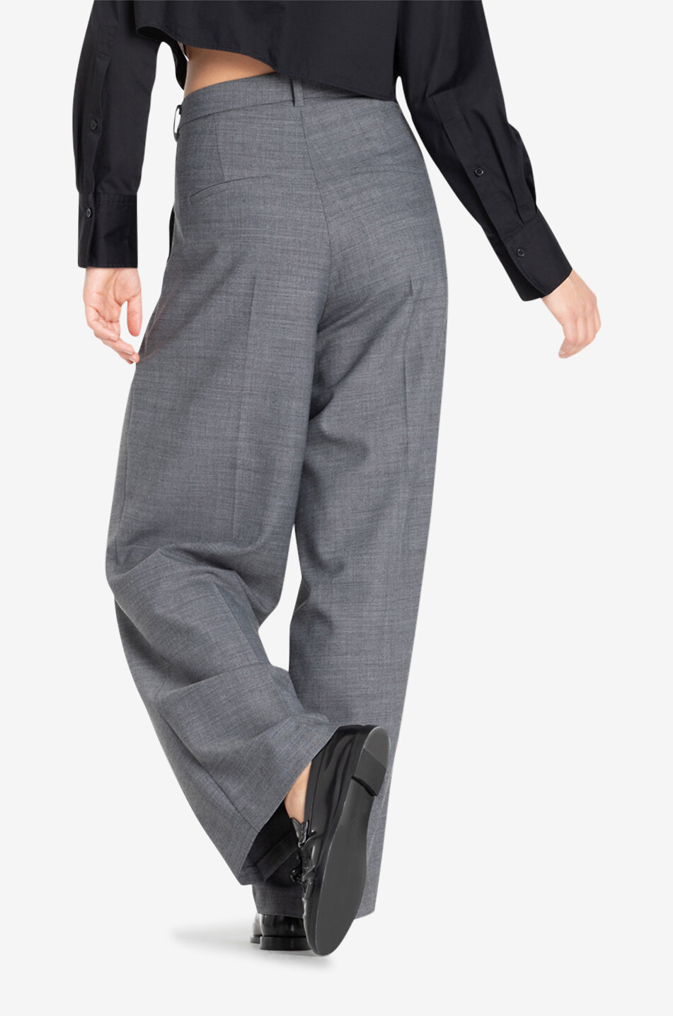 CAMBIO Fliessende Bundfaltenhose mit weitem Bein Anny Damen GRAU 4