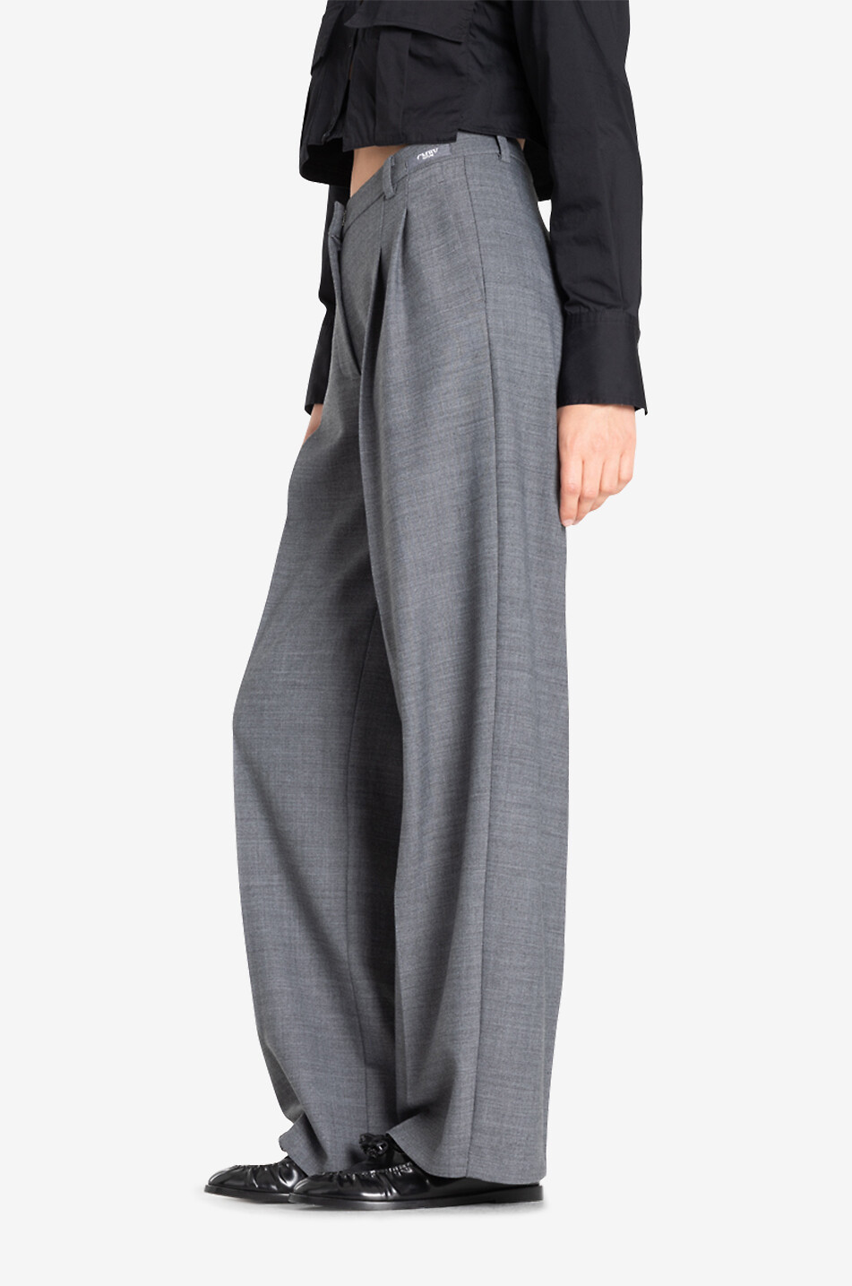 CAMBIO Fliessende Bundfaltenhose mit weitem Bein Anny Damen GRAU 5