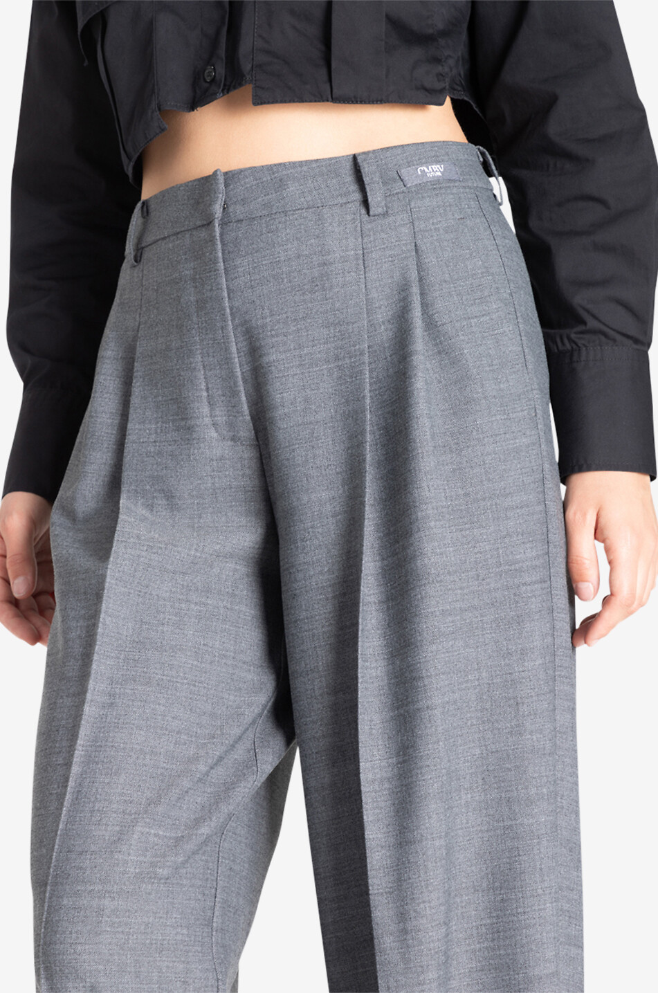 CAMBIO Fliessende Bundfaltenhose mit weitem Bein Anny Damen GRAU 6
