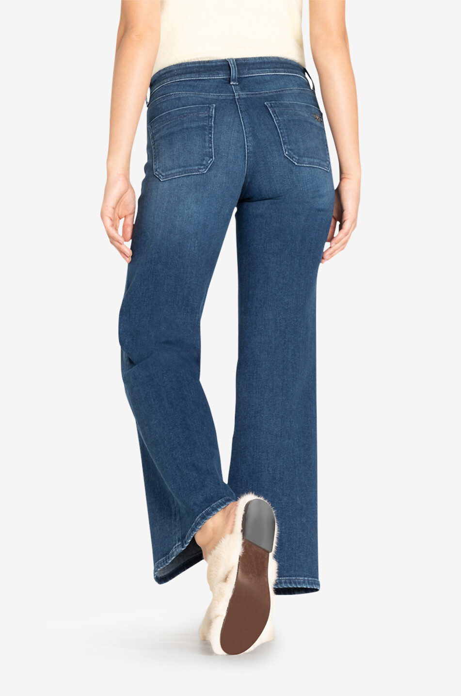 CAMBIO Jeans mit weitem Bein aus Baumwolle und Lyocell Tess Damen MITTELBLAU 4