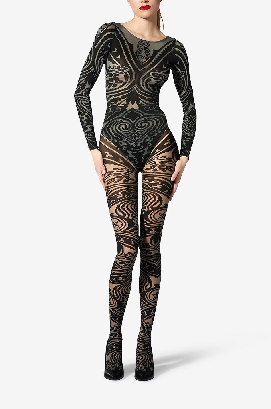ETRO X WOLFORD Paisley Tattoo string bodysuit Women MULTI COLOURED 6