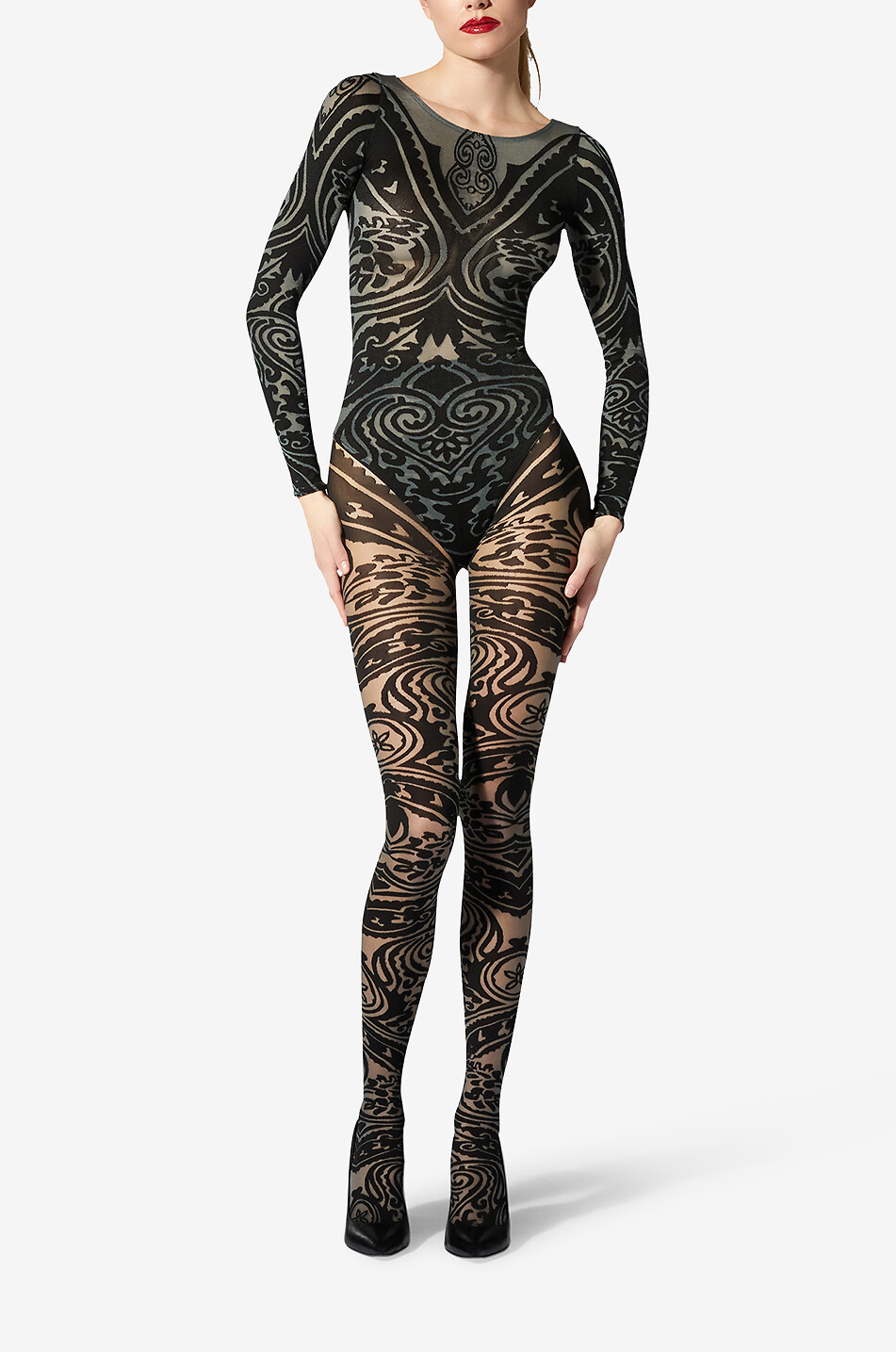 ETRO X WOLFORD Collant à motif Paisley Tattoo Femme MULTICOLORE 4