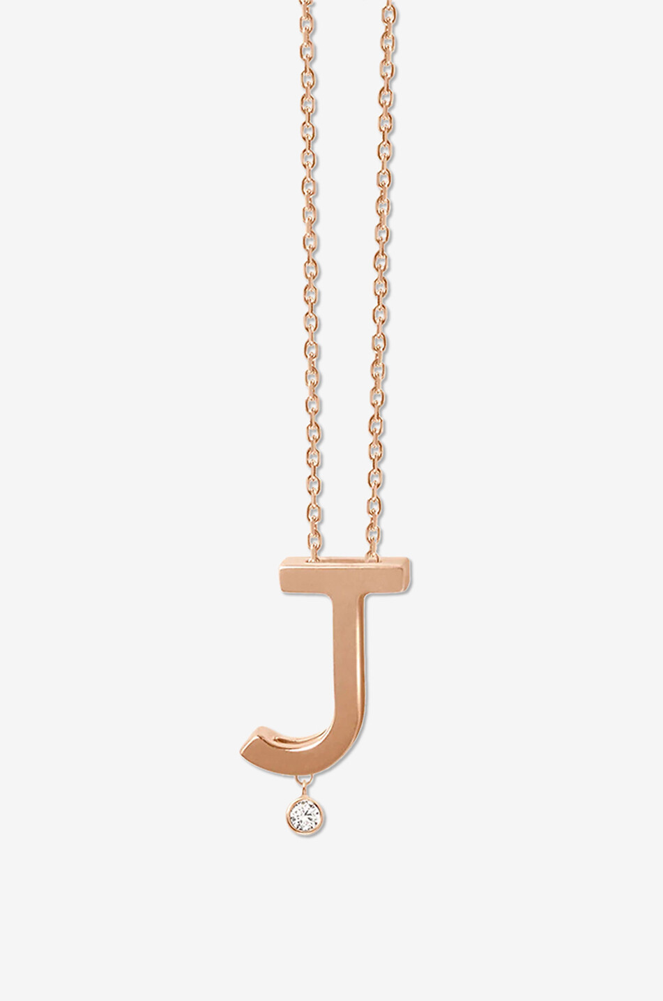 VANRYCKE Collier en or blanc et rose Abécédaire J Femme ROSE 2