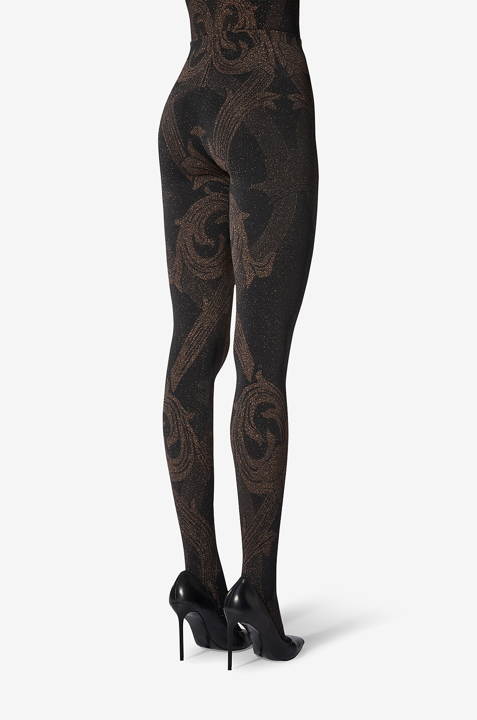 ETRO X WOLFORD Lurex-Jacquard-Strumpfhose mit Paisley-Motiv Damen BUNT1 3