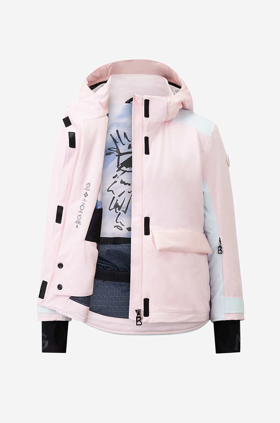 Pink and white ski jacket best sale